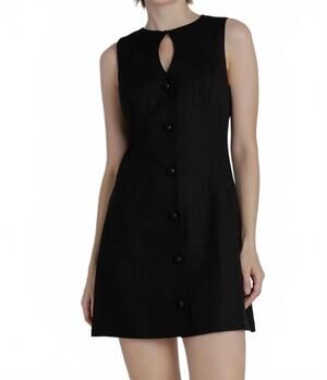 NEW AUREUM women's keyhole mini dress in black